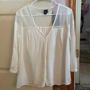 White Long Sleeve Blouse from Volcom